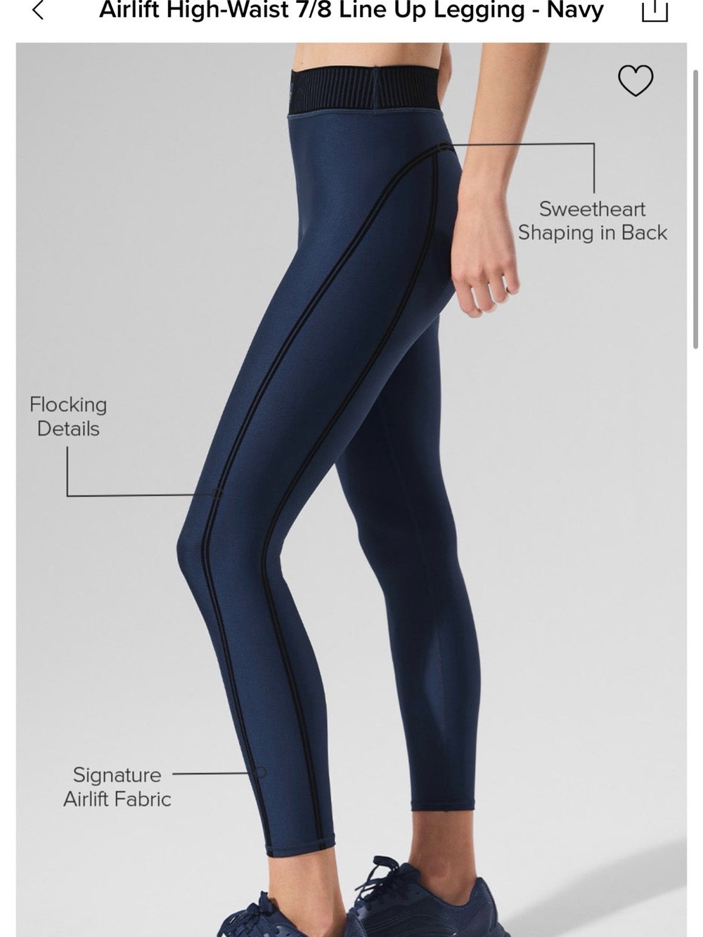 Alo Airlift Leggings - Navy Medium - Picture 2 of 4